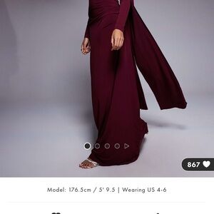 ASOS Burgundy Wrap-Detail Maxi Dress